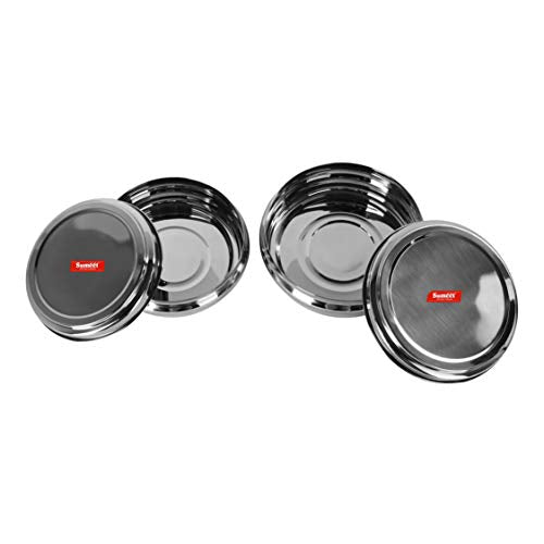 Sumeet Stainless Steel Ring Shape Flat Canisters Set of 2 Pc (Capacity - 2Ltr, 2.5Ltr)