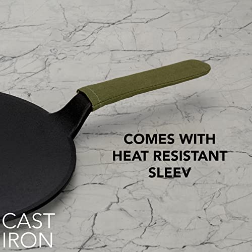 Pre Seasoned Cast Iron Concave Tawa with Handle