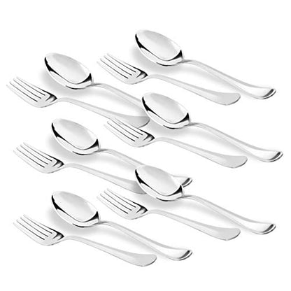 Sumeet Stainless Steel Premium Quality Spoon and Fork Set of 12 Pc (Dessert/Table Spoon 6 Pc (18.5cm L), Dessert/Table Fork 6 Pc (18.2cm L))– (1.6mm Thick)