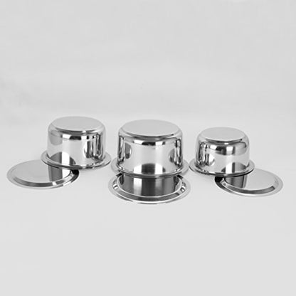 Sumeet Stainless Steel Cookware Set With Lid, 1L , 1.4L, 1.8L, 3 Piece (White)