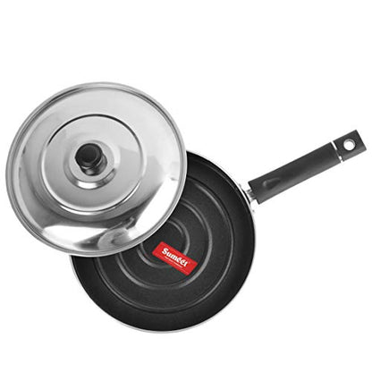 Red Non Stick Pizza Pan with Stainless Steel Lid