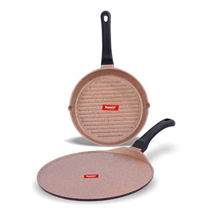 Sumeet Nonstick Granite Finish EXIGO Set (Tawa 30.5cm Dia + Round Grill Pan 25.5cm Dia)