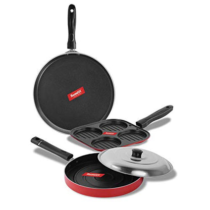 Sumeet 2.6mm Thick Non-Stick Flynn Combo Set (Dosa Tawa – 26.5cm Dia + Mini Multi Snack Maker – 19.5cm Dia + Pizza Pan – 23cm Dia)