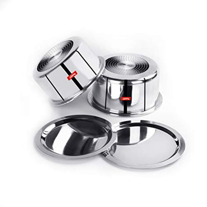 Sumeet 3mm Induction Bottom Aluminium Tope with Stainless Steel Lid - Set of 2 Pcs, (1.5Ltr, 2Ltr)