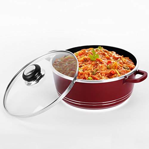 Sumeet Die Cast Casserole 220 mm with Glass Lid (No. 13) (Capacity 3.2 LTR)