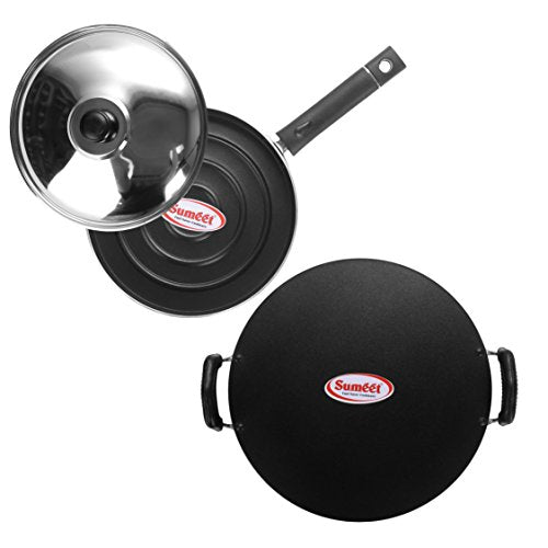 Sumeet Nonstick Insta Combo Set (Saral Tawa 30.5cm Dia + Pizza Pan with S.S. Lid)