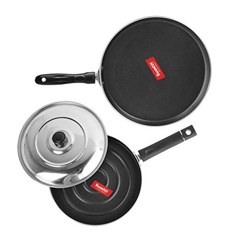 Sumeet 2.6mm Thick Non-Stick Redwood Cookware Set (Dosa Tawa – 26.5cm Dia + Pizza Pan – 23cm Dia)