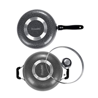 Sumeet NonStick Prata Cookware Set (Kadhai with Glass Lid -2Ltr - 22Cm Dia + Frypan - 1.5Ltr - 22Cm Dia)