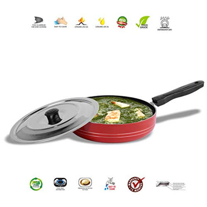 Non Stick Fry Pan with Stainless Steel Lid