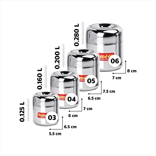 Sumeet Stainless Steel Vertical Utility Canisters/Ubha Dabba