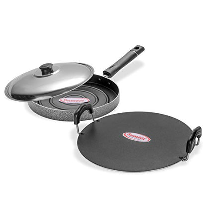 Sumeet Nonstick Insta Combo Set (Saral Tawa 30.5cm Dia + Pizza Pan with S.S. Lid)