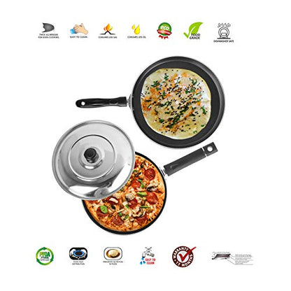 Sumeet 2.6mm Thick Non-Stick Redwood Cookware Set (Dosa Tawa – 26.5cm Dia + Pizza Pan – 23cm Dia)