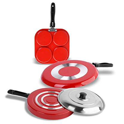 Sumeet 2.6mm Thick Non-Stick Flynn Combo Set (Dosa Tawa – 26.5cm Dia + Mini Multi Snack Maker – 19.5cm Dia + Pizza Pan – 23cm Dia)