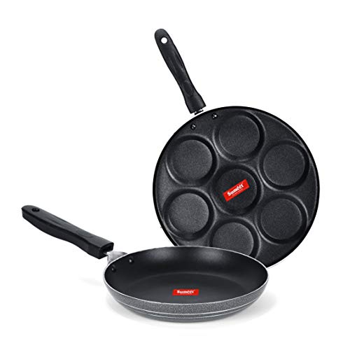 Sumeet NonStick Argint Cookware Set (Tapper pan - 0.6Ltr - 20Cm Dia + Multi Snack Maker - 7 Cavity - 26.5Cm Dia)