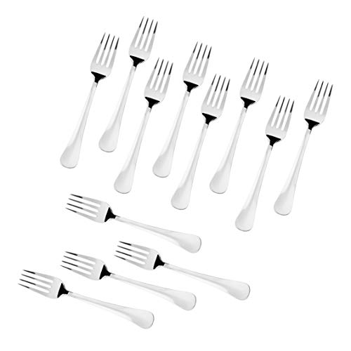 Sumeet Stainless Steel Baby/Medium Forks Set of 12 Pc – (15.5cm L) (1.6mm Thick)