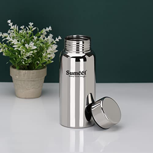 Sumeet Stainless Steel Jointless Akhand Leak-Proof Water Bottle / Fridge Bottle - 600ML Pack of 1, Silver