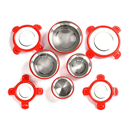 Sumeet Airtight & Leak Proof Steelexo S.S. Container/Lunch Box with Stainless Steel Lid Set of 4 Pcs (150ML, 200ML, 300ML, 460ML)