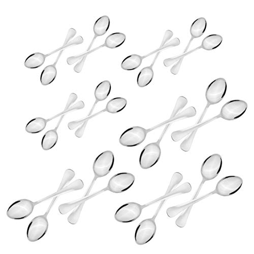 Sumeet Stainless Steel Premium Quality Spoon Set of 24 Pc (Baby/Medium Spoon 12 Pc (16cm L), Dessert/Table Spoon 12 Pc (18.5cm L))– (1.6mm Thick)