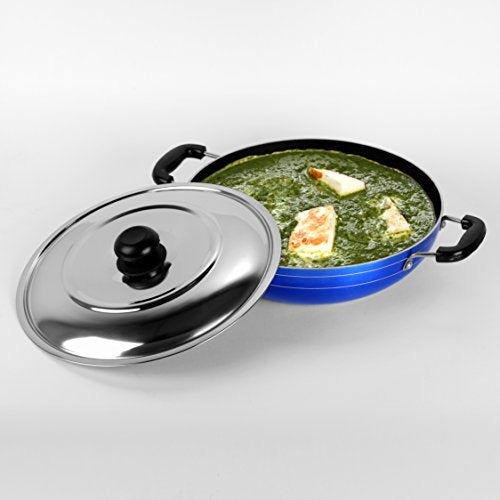 Sumeet 2.6mm Nonstick Induction Base Kadhai 275mm (No.12) with S.S. Lid (Capacity 2Ltr)