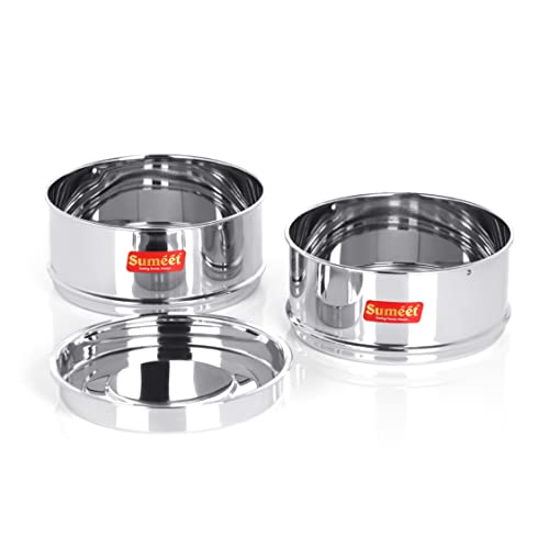 Sumeet Stainless Steel Deep Stackable Container/Separator with Lid Suitable for 3 LTR Inner & Outer Lid Cooker