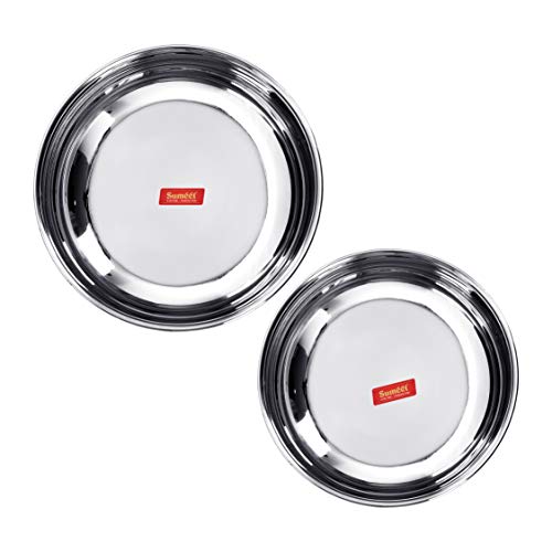 Sumeet Stainless Steel Induction Bottom (Encapsulated Bottom) Induction & Gas Stove Friendly Tasra Set of 2