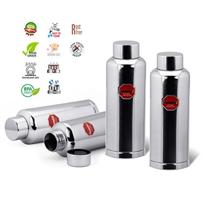 Sumeet Stainless Steel Leak Proof Fridge Water Bottle Set