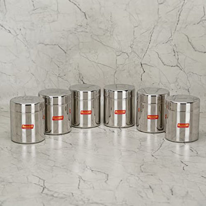 Sumeet Stainless Steel Small Canisters/Jars/Ubha Dabba/Storage Containers Set