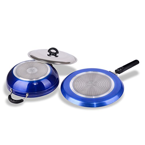 Sumeet Nonstick Induction Base Cookware Set of Tawa + Kadhai with S.S. Lid (2 LTR)