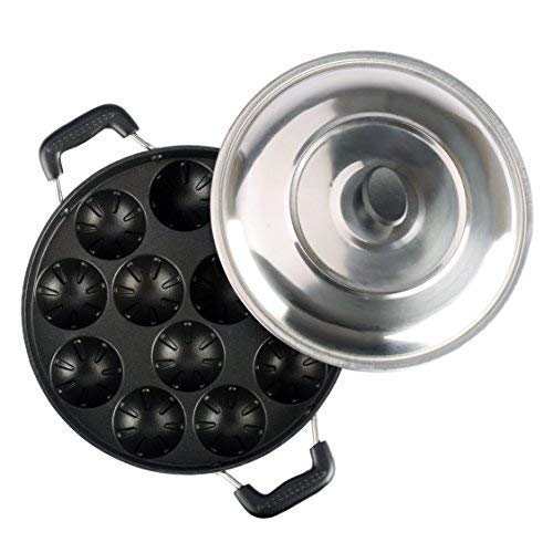 Sumeet 3mm Nonstick Appam Patra 12Pc with Handle and Lid