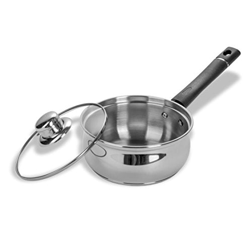 Sumeet Stainless Steel Sauce Pan With Lid, 1 L, 1 Casserole + 1 Glass Lid (Steel)