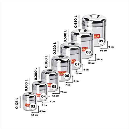 Sumeet Stainless Steel Vertical Utility Canisters/Ubha Dabba