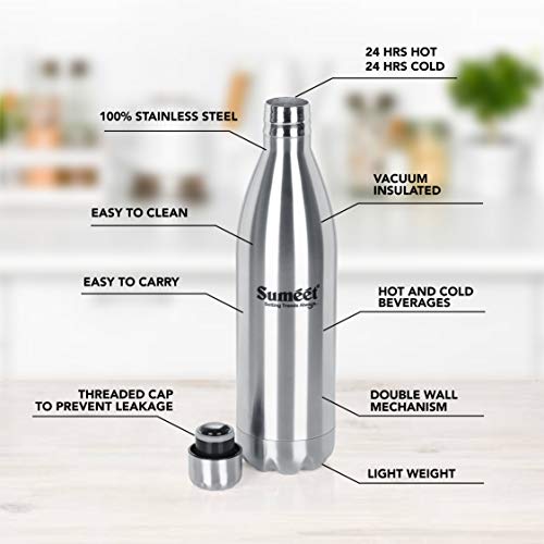 Double Walled Flask / Water Bottle 1000 ml (1 Pc).