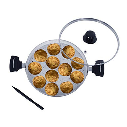 Sumeet 3mm Nonstick Appam Patra with Glass Lid - 12 Pcs