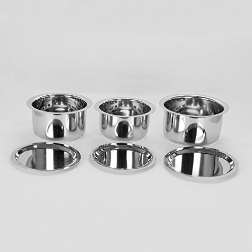 Sumeet Stainless Steel Cookware Set, 1.8, 2.3, 3 L, 3 Piece (White)