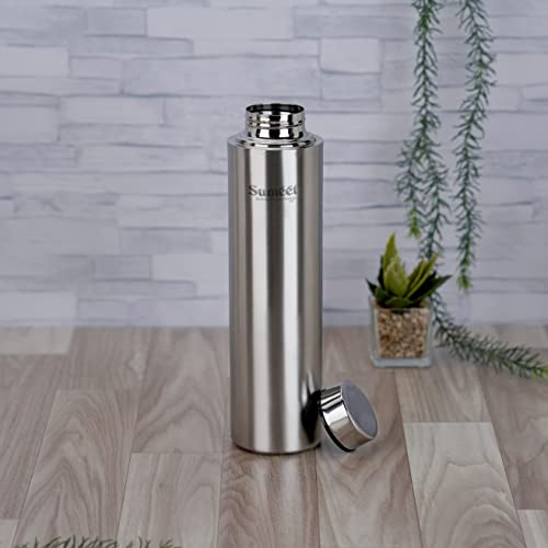 Sumeet Stainless Steel Leak-Proof Water Bottle / Fridge Bottle 1000ML - Pack of 1, Silver