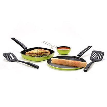 Sumeet Fusion Five Nonstick Gift Set (Dosa Tawa: 11 in, Grill Pan:1 Liter, Tadka Pan: 150 Ml)