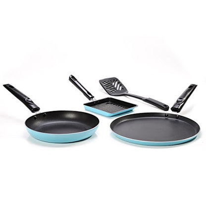 Sumeet Breakfast Set (Dosa Tawa: 10 IN, Tapper Pan: 0.5 Liter, Sandwich Pan: 5 IN),Blue