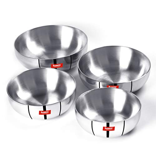 Sumeet 3mm Induction Bottom Aluminium Tasra Set of 4Pcs (1.8Ltr, 2.3Ltr, 2.8Ltr, 3.6Ltr)