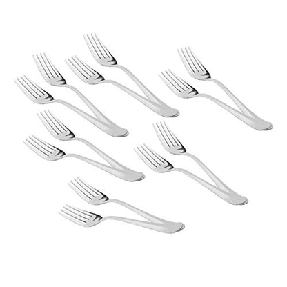 Sumeet Stainless Steel Baby/Medium Forks Set of 12 Pc – (15.5cm L) (1.6mm Thick)