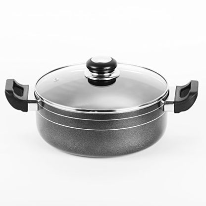 Sumeet Nonstick Aluminium Casserole with Glass Lid (2.6mm, 2.2 , Silver)