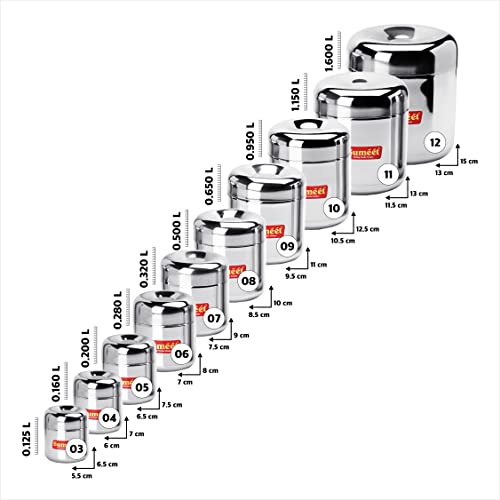 Sumeet Stainless Steel Vertical Utility Canisters/Ubha Dabba