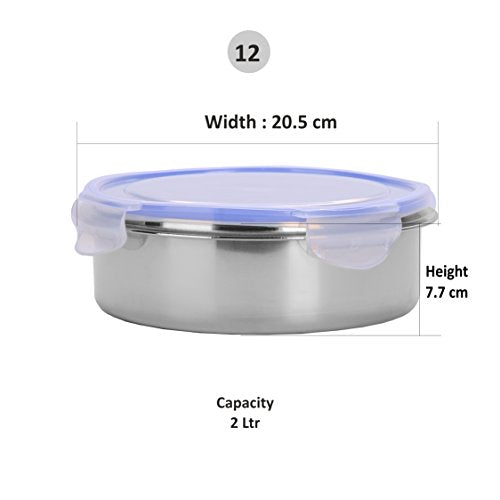 Sumeet Airtight & Leak Proof Stainless Steel Masala (Spice) Box/Dabba/Organiser with Lock Lid & 7 Containers and Small Spoon Size No. 12 (20.5cm Dia) (2 LTR Capacity)