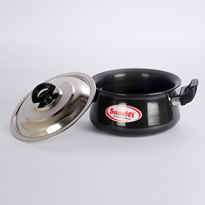 Sumeet 3mm Hard Anodised Handi with (Stainless Steel Lid) (2 Ltrs) - No. 13