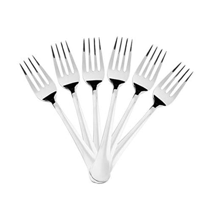 Sumeet Stainless Steel Baby/Medium Forks Set of 6 Pc – (15.5cm L) (1.6mm Thick)