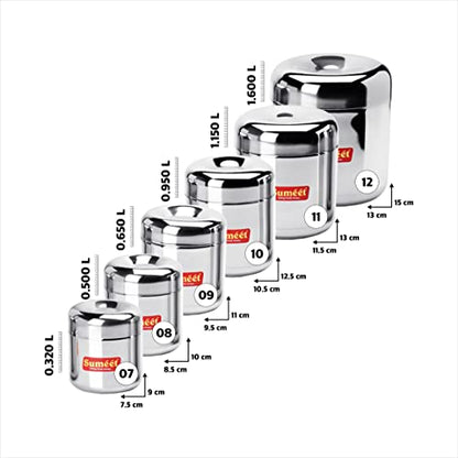 Sumeet Stainless Steel Vertical Utility Canisters/Ubha Dabba