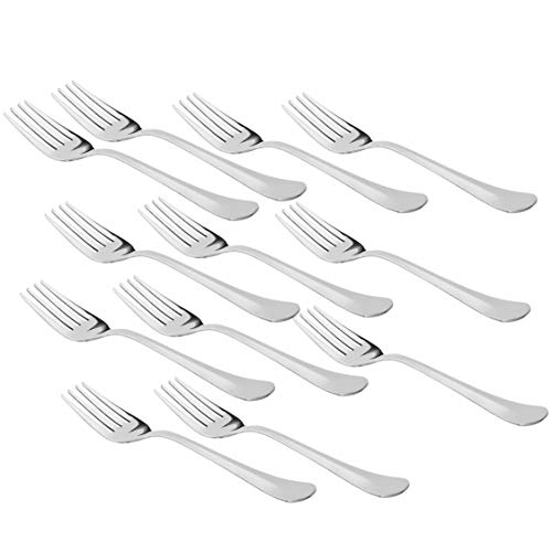 Sumeet Stainless Steel Dessert/Table Forks Set of 12 Pc – (18.2cm L) (1.6mm Thick)