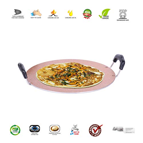 Sumeet Granite Finish Nonstick Aluminium 4mm Thick Saral Dosa Tawa - 30.5 Cm (Peach)