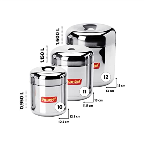 Sumeet Stainless Steel Vertical Utility Canisters/Ubha Dabba