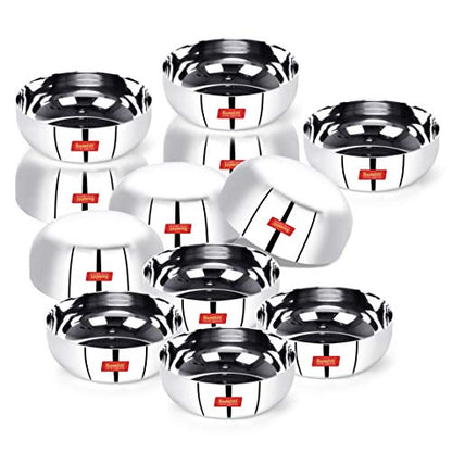 Sumeet Stainless Steel Apple Shape Heavy Gauge Mini Dessert Plates with Mirror Finish -10Cm Dia- Set of 12 Pcs