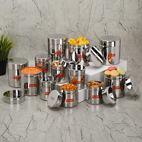 Sumeet Stainless Steel Small Canisters/Jars/Ubha Dabba/Storage Containers Set